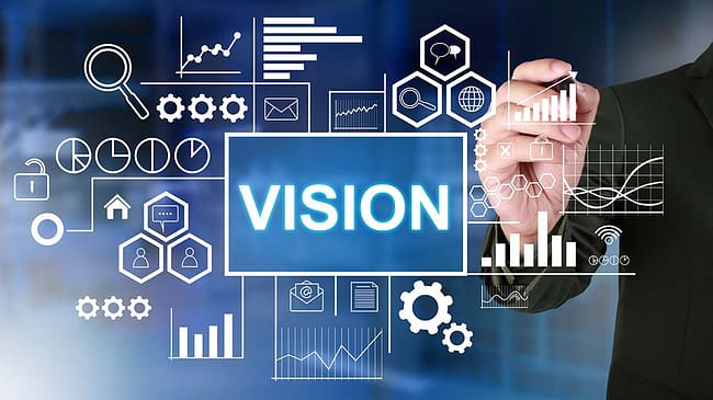 Vision, Motivational Words Quotes Concept Vision words letter. Motivational business typography quotes concept